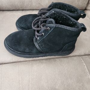 UGG Kids Black Suede Boots